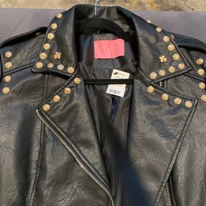 Black Leather Studded Jacket.